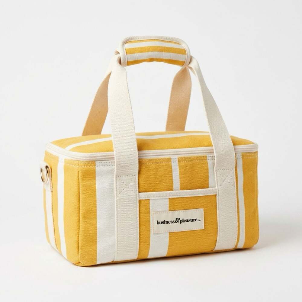 Business & Pleasure Co. Premium Cooler Bag Yellow Stripe
